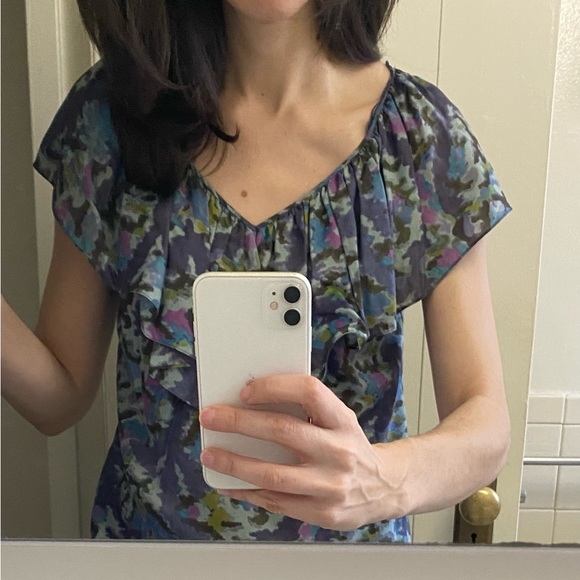 Rebecca Taylor Ruffle silk top - Picture 3 of 6